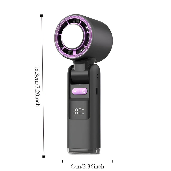 Portable Rechargeable Handheld Fan with Digital Display