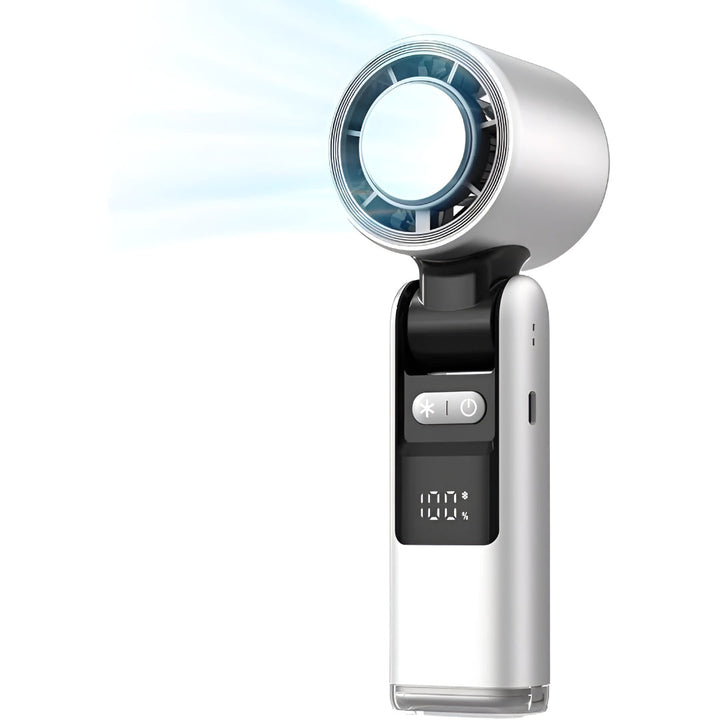 Portable Rechargeable Handheld Fan with Digital Display