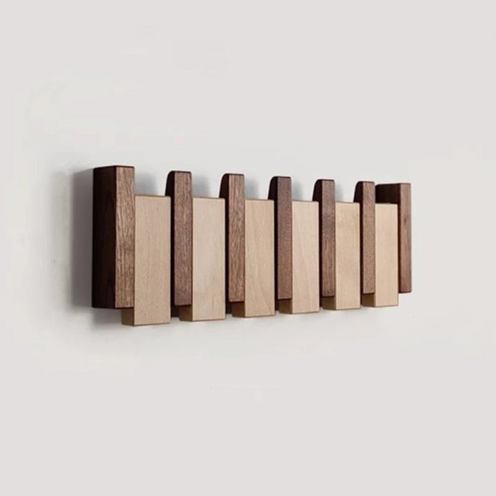 Piano Style Wall Coat Rack with Foldable Hooks