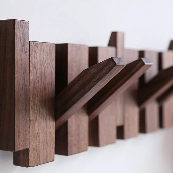 Piano Solid Wood Coat Rack | Elegant Wall Hooks