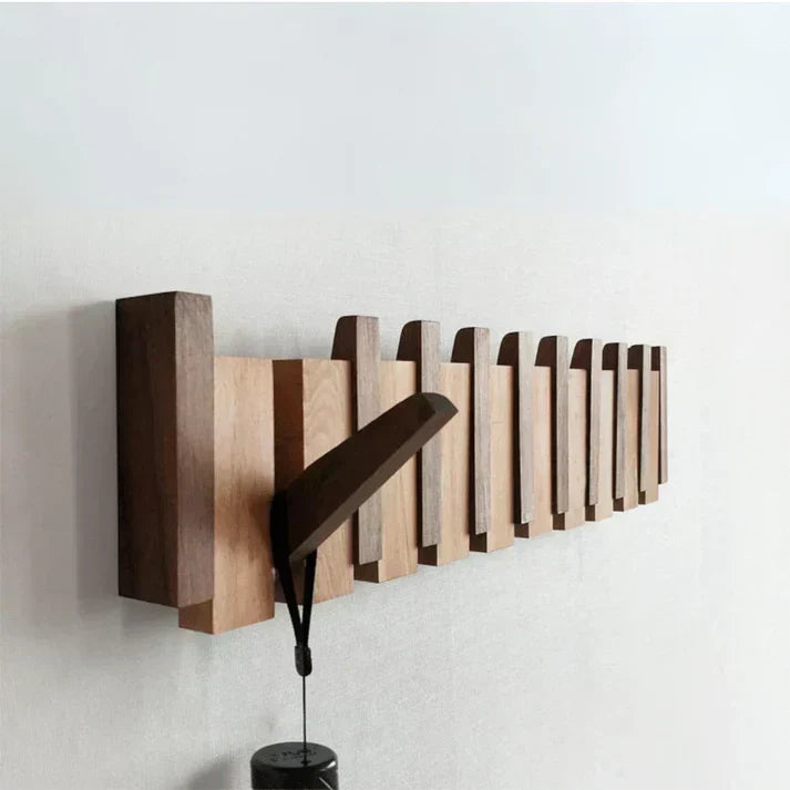 Piano Solid Wood Coat Rack | Elegant Wall Hooks