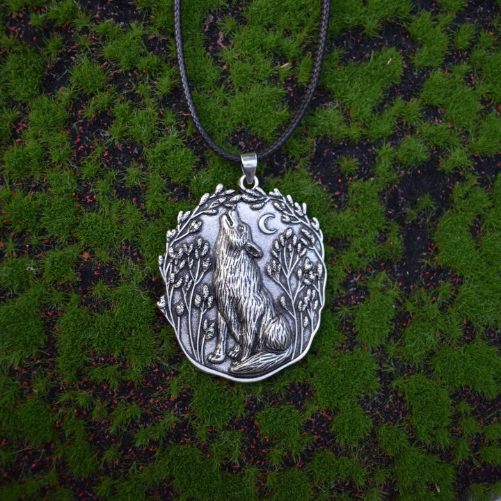 Moon Wolf Pendant Spirit Animal Pendant