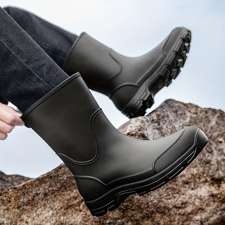 Waterproof Wellies with Non-Slip Sole - Mid-Calf