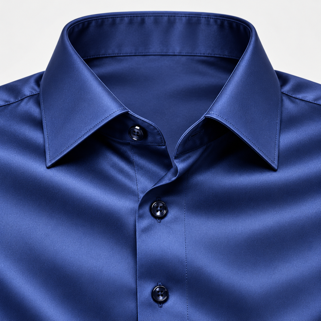 Men's Slim Fit Shirt – Satin Look with Stretch