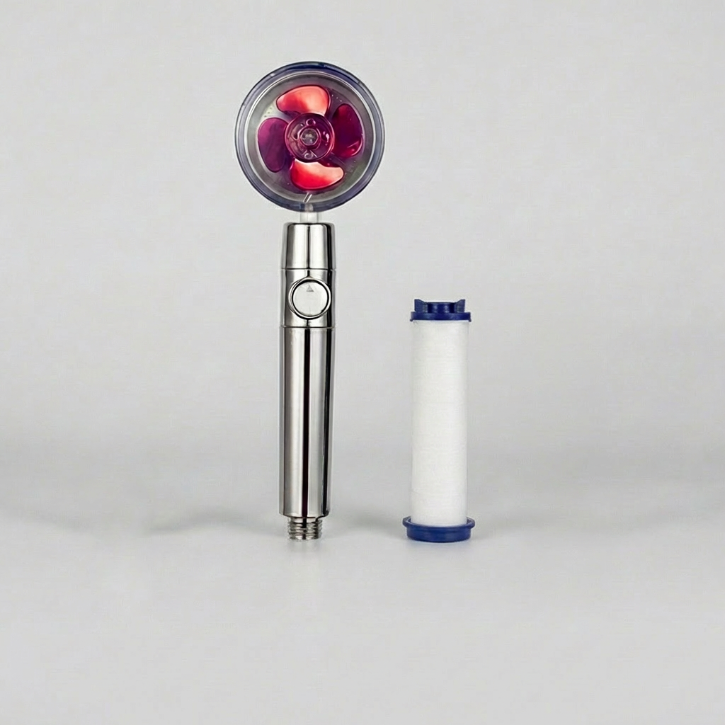 Shower Head with Rotating Propeller  High-Pressure Rain Effect
