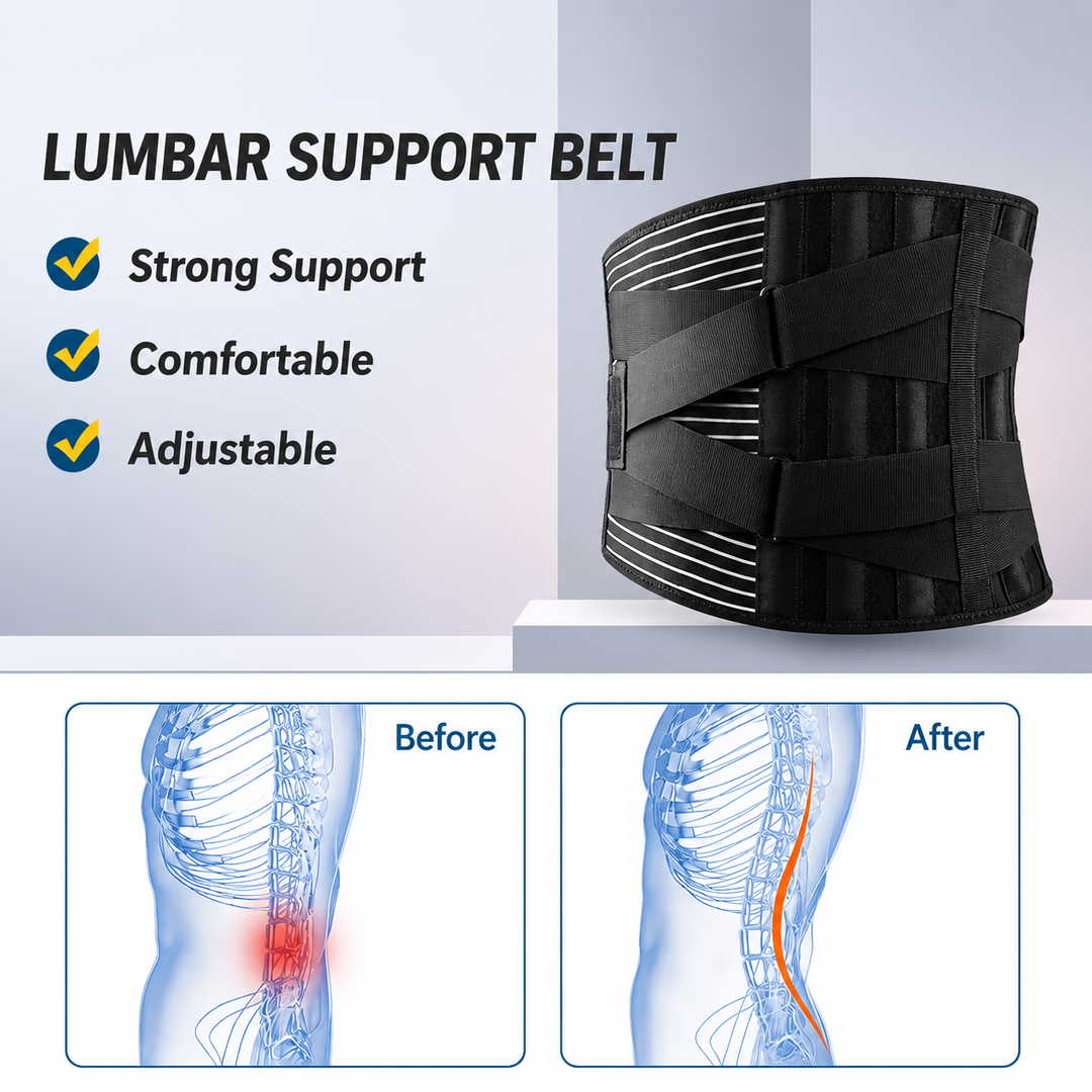Back Support | Aluminium and Steel Support System | Adjustable Lumbar Belt | OrthoFlexa