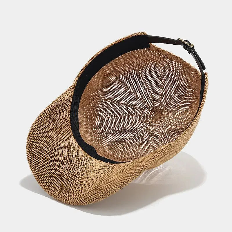Fashionable Woven Sun Hat with Wide Brim - SunWeave Style