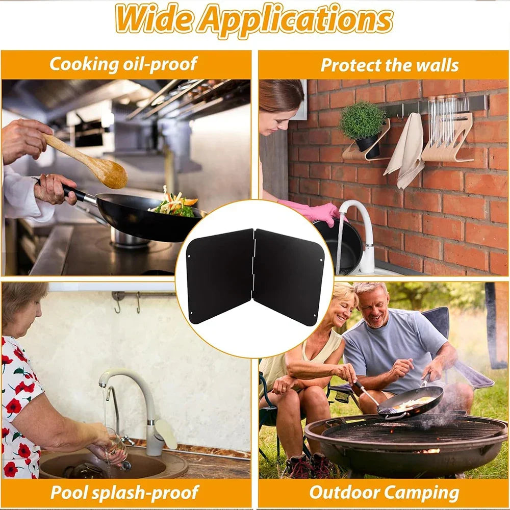 Foldable Stainless Steel Splatter Guard, 2-Sided Oil Shield – CookShield