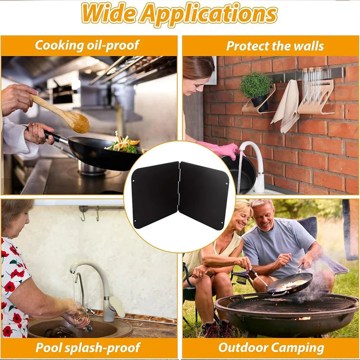 Foldable Stainless Steel Splatter Guard, 2-Sided Oil Shield – CookShield