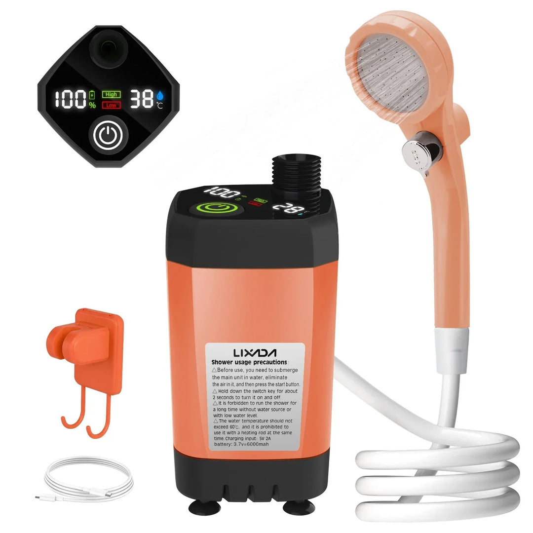 Portable Camping Shower Kit – With Digital Display and Adjustable Water Flow for Adventurers