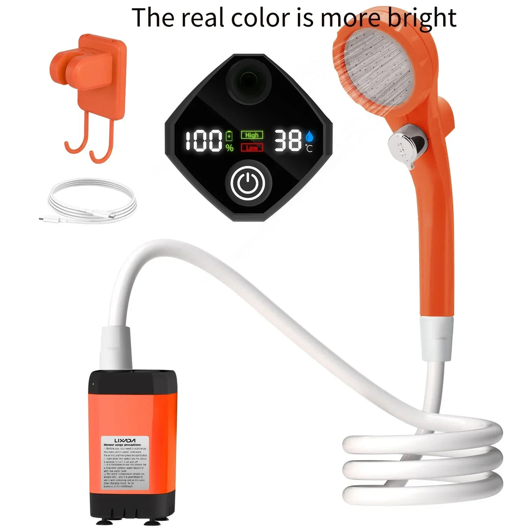 Portable Camping Shower Kit – With Digital Display and Adjustable Water Flow for Adventurers