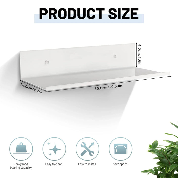 Metallura | Metal Wall Shelf | Floating Shelf 30/40/50 cm | Space-Saving Solution for Bathroom, Kitchen and Bedroom