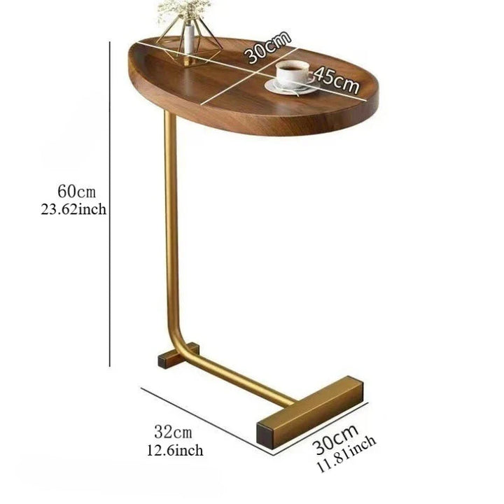 Nirethia - C-Shaped Mobile Side Table Ideal for Sofa or Bed