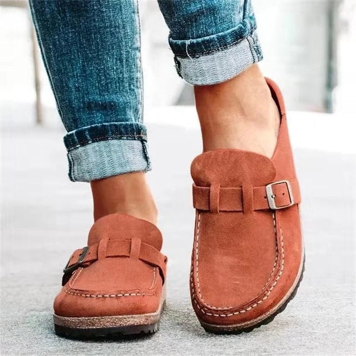 Retro Suede Slip-On Sandals with Orthopaedic Comfort - Solenza