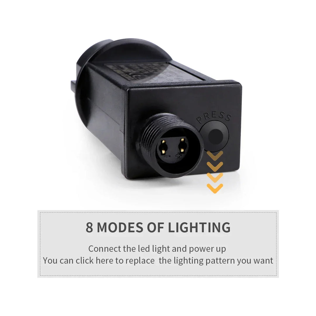 LuminaraX | 24V Outdoor LED Fairy Light Chain | 8 Lighting Modes | IP65 Waterproof | 10–100 m | For Garden, Home and Christmas Decorations
