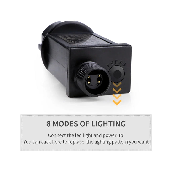 LuminaraX | 24V Outdoor LED Fairy Light Chain | 8 Lighting Modes | IP65 Waterproof | 10–100 m | For Garden, Home and Christmas Decorations
