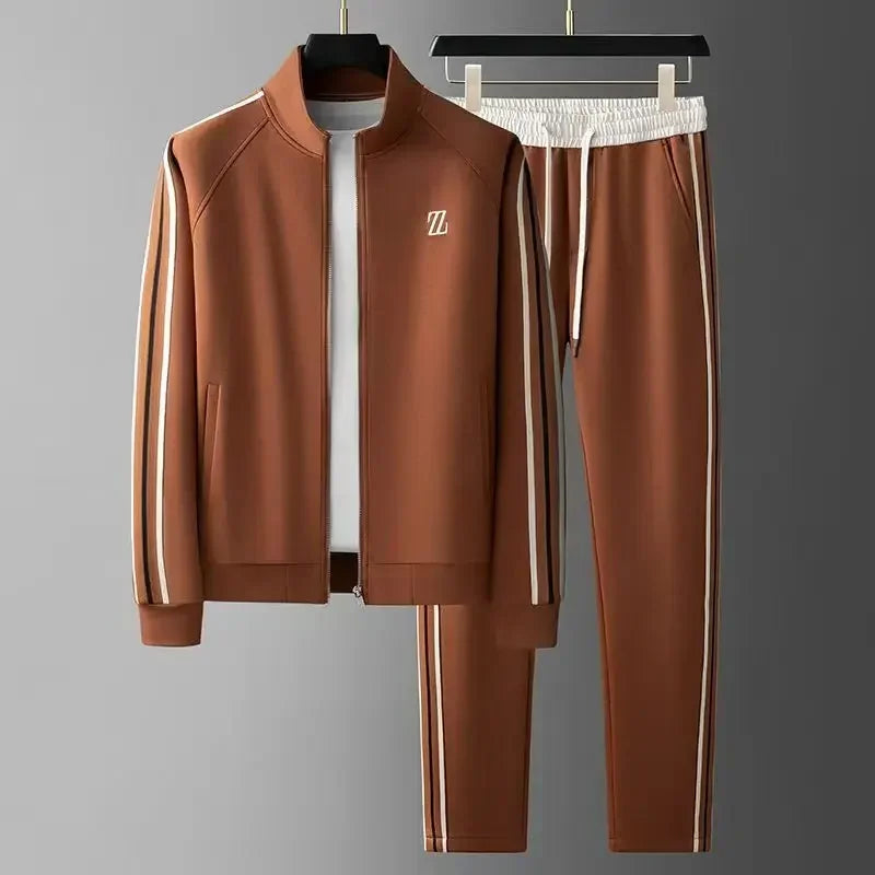 Women's Tracksuit with Leather Details and Adjustable Drawstring Trousers