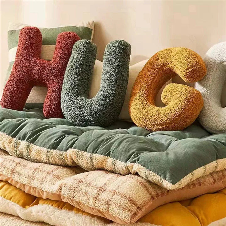 Avenia - Velvet Decorative Cushion with Letters from A to Z
