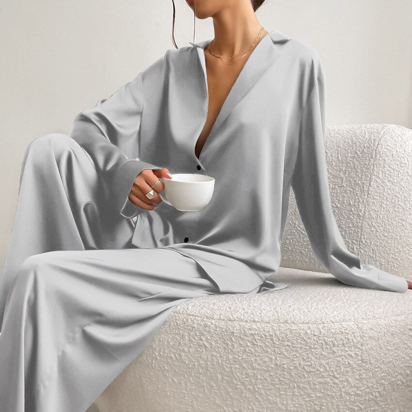 Women's Satin Pyjama Set – Isabella