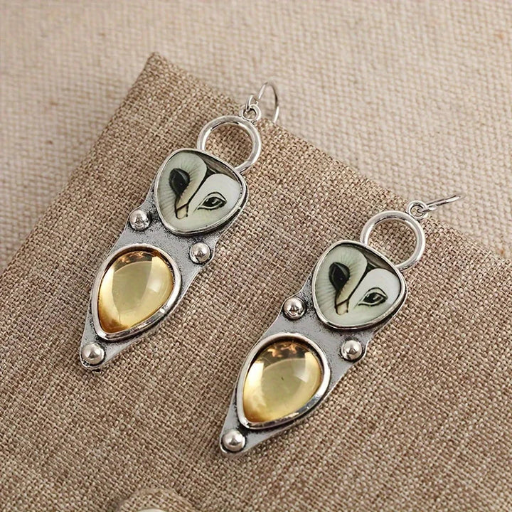 Boho Owl Dangle Earrings - Nickel-Free for Sensitive Ears
