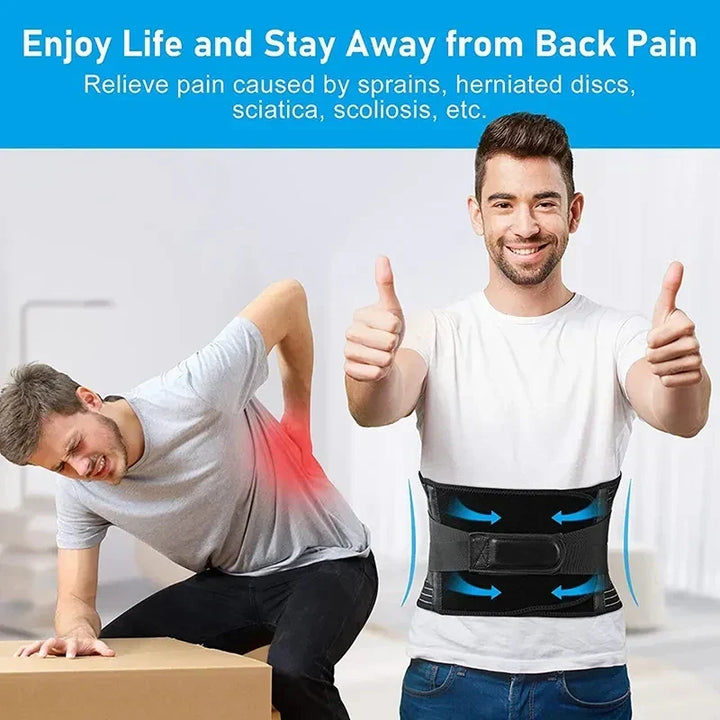 OrthoFlexa Back Support Belt | 360° Lower Back Support with Memory Aluminium and Steel Springs | Breathable and Invisible Under Clothes
