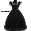 Girls' Gothic Fancy Dress Black – Tulle Dress with Collar