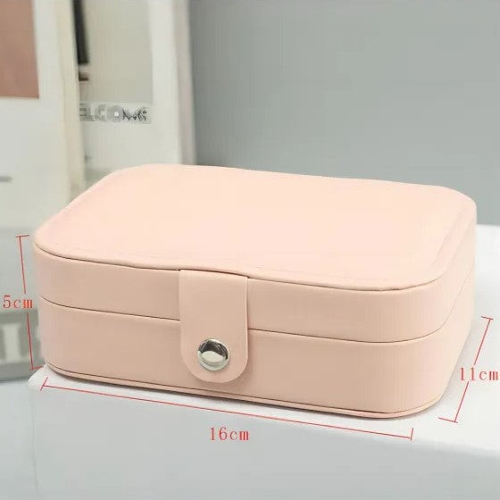 Double-Layer Portable Leather Jewellery Box