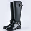 Tall Women's Waterproof Wellington Boots with Buckles & Block Heel – Elenya