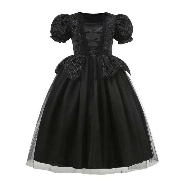 Girls' Horned Witch Fancy Dress - Black Tulle Gala Dress Costume