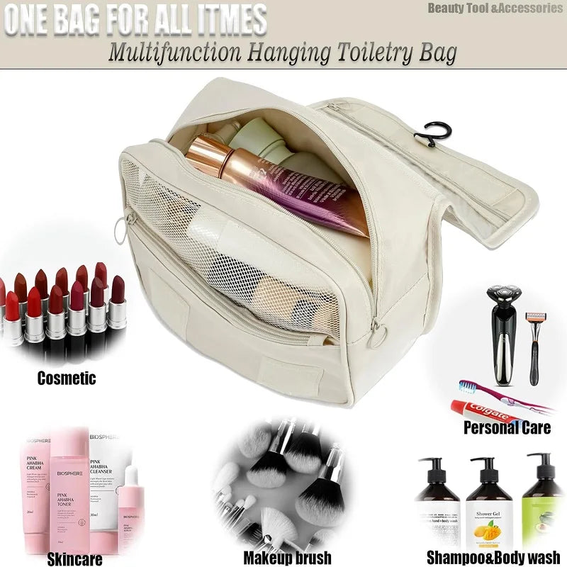 Hanging Travel Toiletry Bag | 6 Compartments & Wet Pocket | Compact & Versatile | Waterproof Polyester