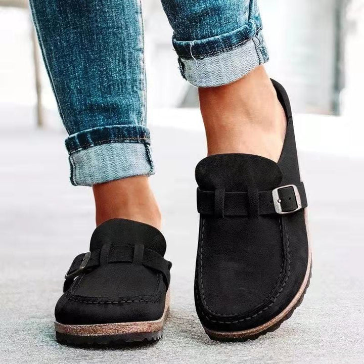 Retro Suede Sliders with Orthopaedic Comfort - Solenza