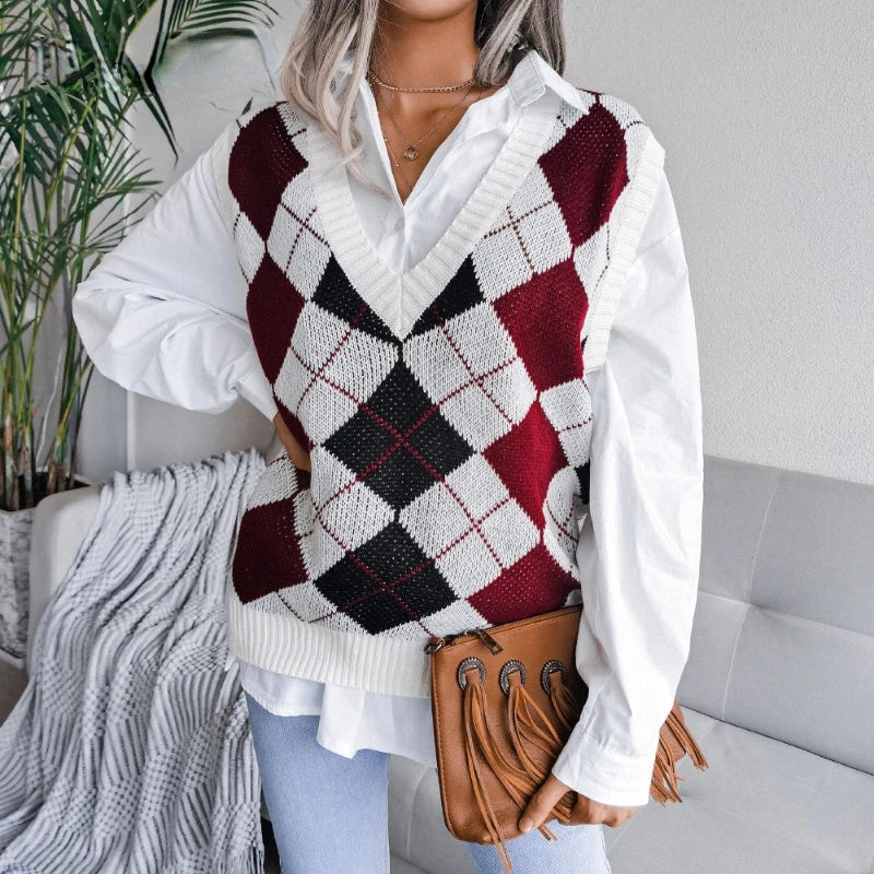 Women's Checked Waistcoat – Yara