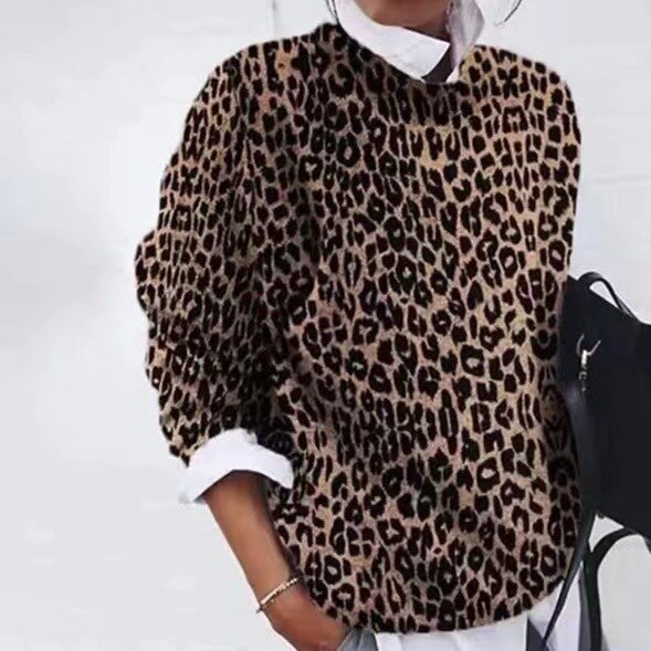 Women's Floral Print Jumper – Knitted Pullover with Patterned Print