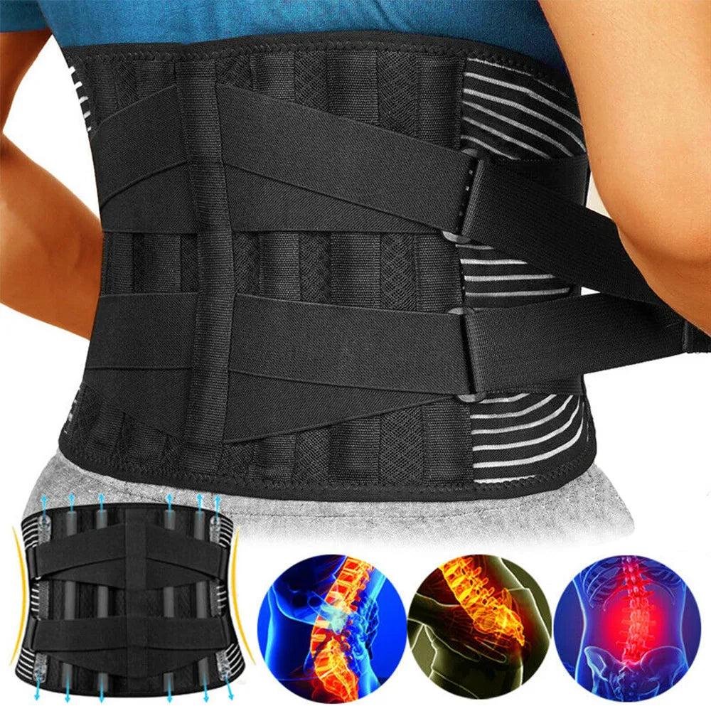 OrthoFlexa Back Support Belt | 360° Lower Back Support with Memory Aluminium and Steel Springs | Breathable and Invisible Under Clothes