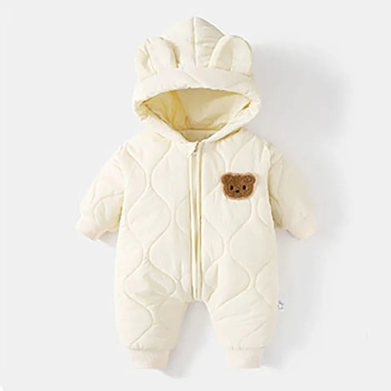 Winter Suit with Hood and Bear Design for Babies – Warm and Soft