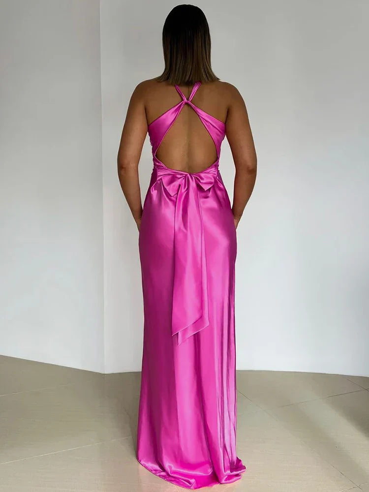 Women's Evening Gown Sleeveless Halter Neck