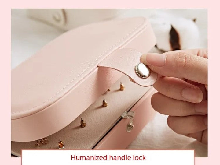 Double-Layer Portable Leather Jewellery Box