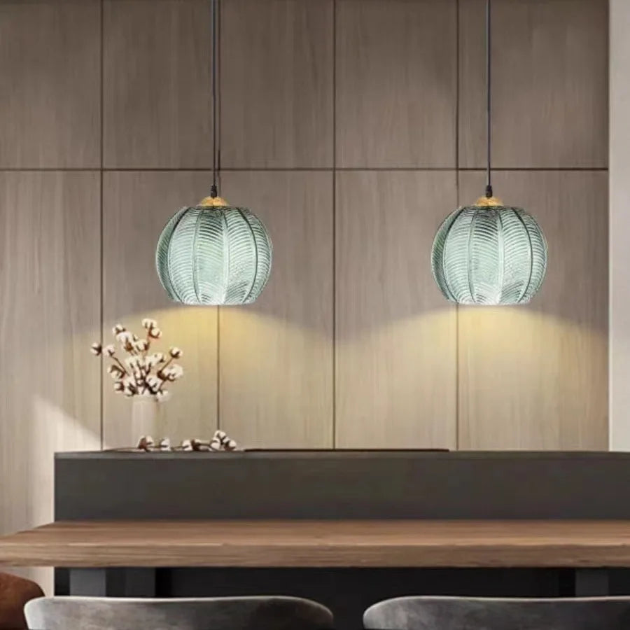 Ball-Shaped Glass Pendant Lamp