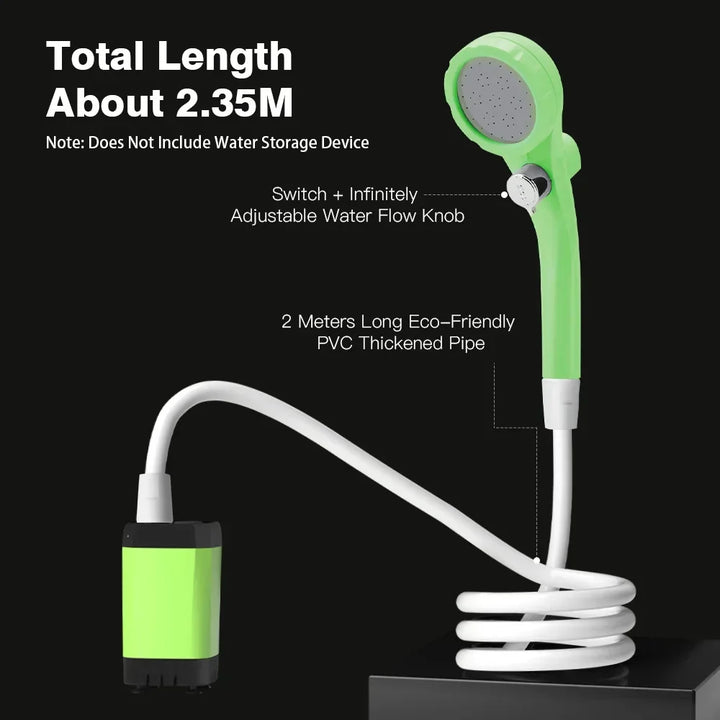 Portable Camping Shower Kit – With Digital Display and Adjustable Water Flow for Adventurers