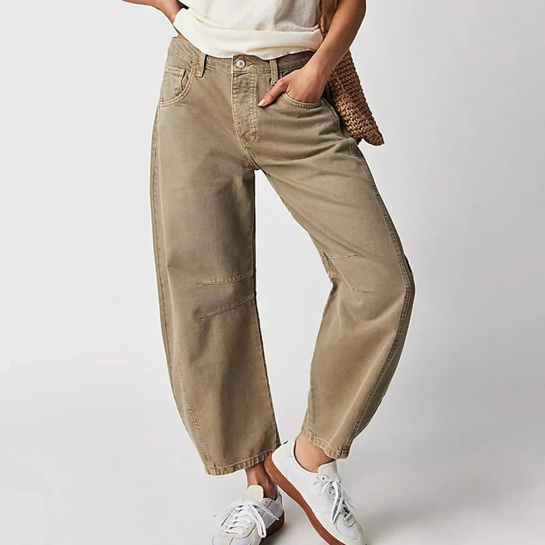 Women's casual wide-leg jeans – comfortable stretch denim, casual trousers for everyday wear