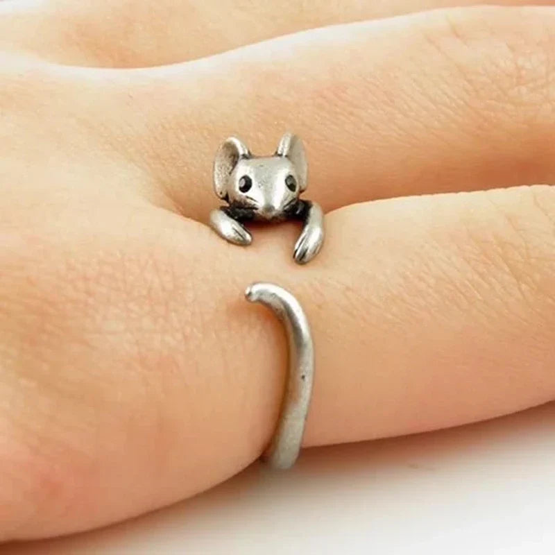 Cute Mouse Wrap Ring – Vintage Adjustable Jewellery