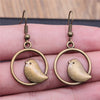 Vintage Bird Charm Dangle Earrings – Handmade Boho Jewellery