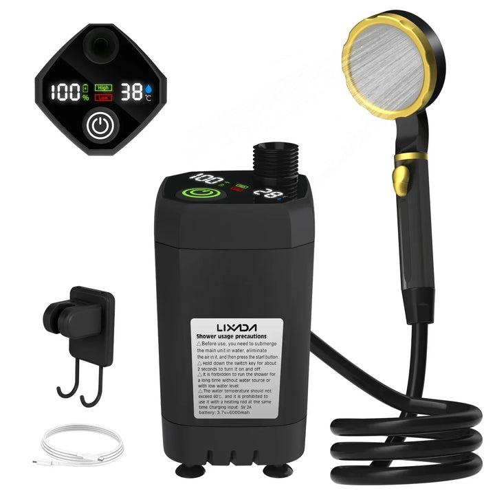 Portable Camping Shower Kit – With Digital Display and Adjustable Water Flow for Adventurers