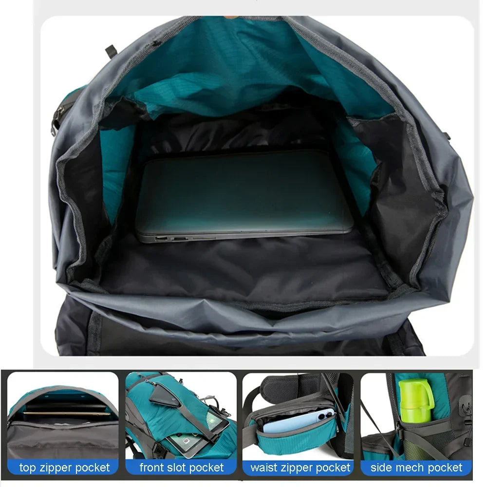 Alpivento 70L Trekking Backpack | Waterproof Camping Backpack with Rain Cover | Large Outdoor Backpack for Hiking, Mountaineering and Travel Brand: