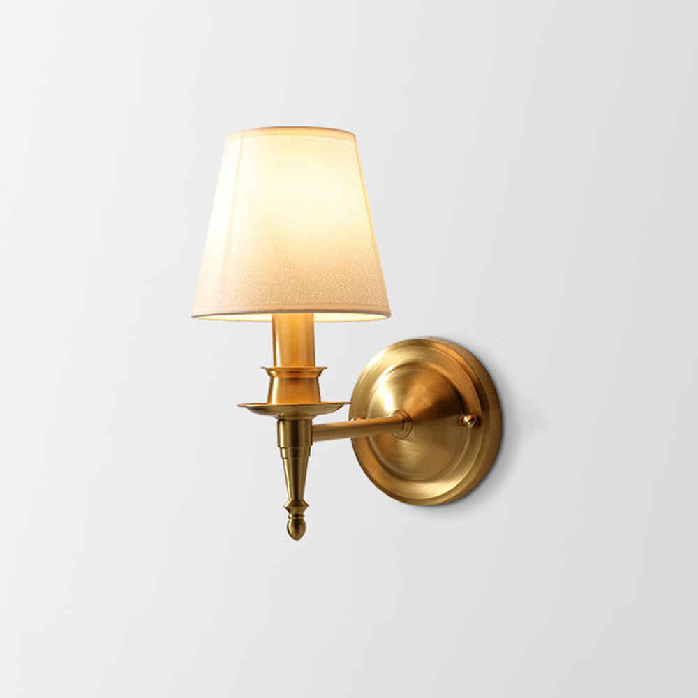Silva Landerne Vintage Wall Sconce, 5 Styles, Metal/Fabric, Gold, Bedroom