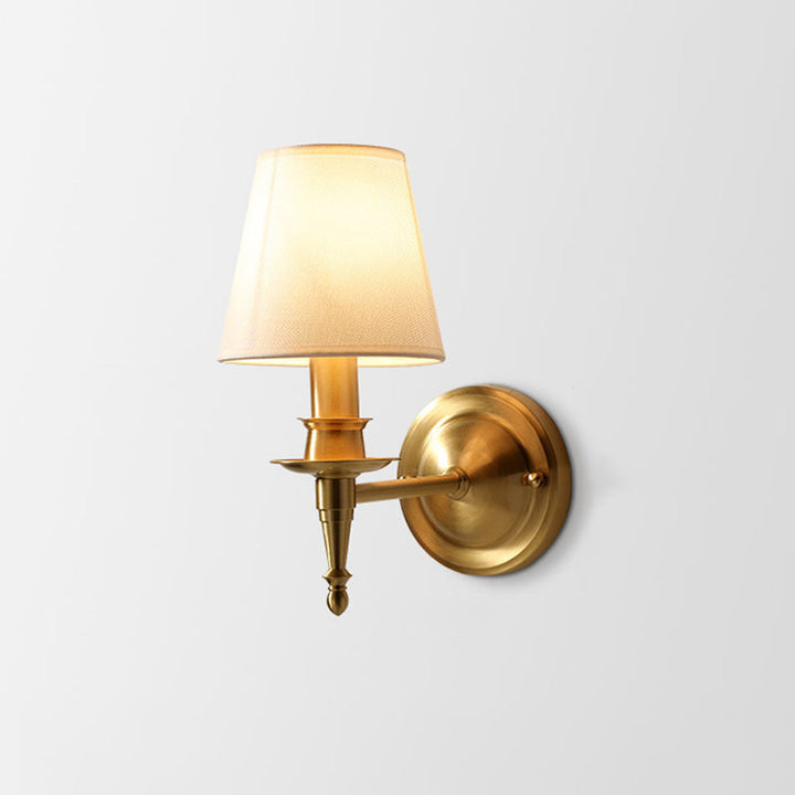 Silva Landerne Vintage Wall Sconce, 5 Styles, Metal/Fabric, Gold, Bedroom