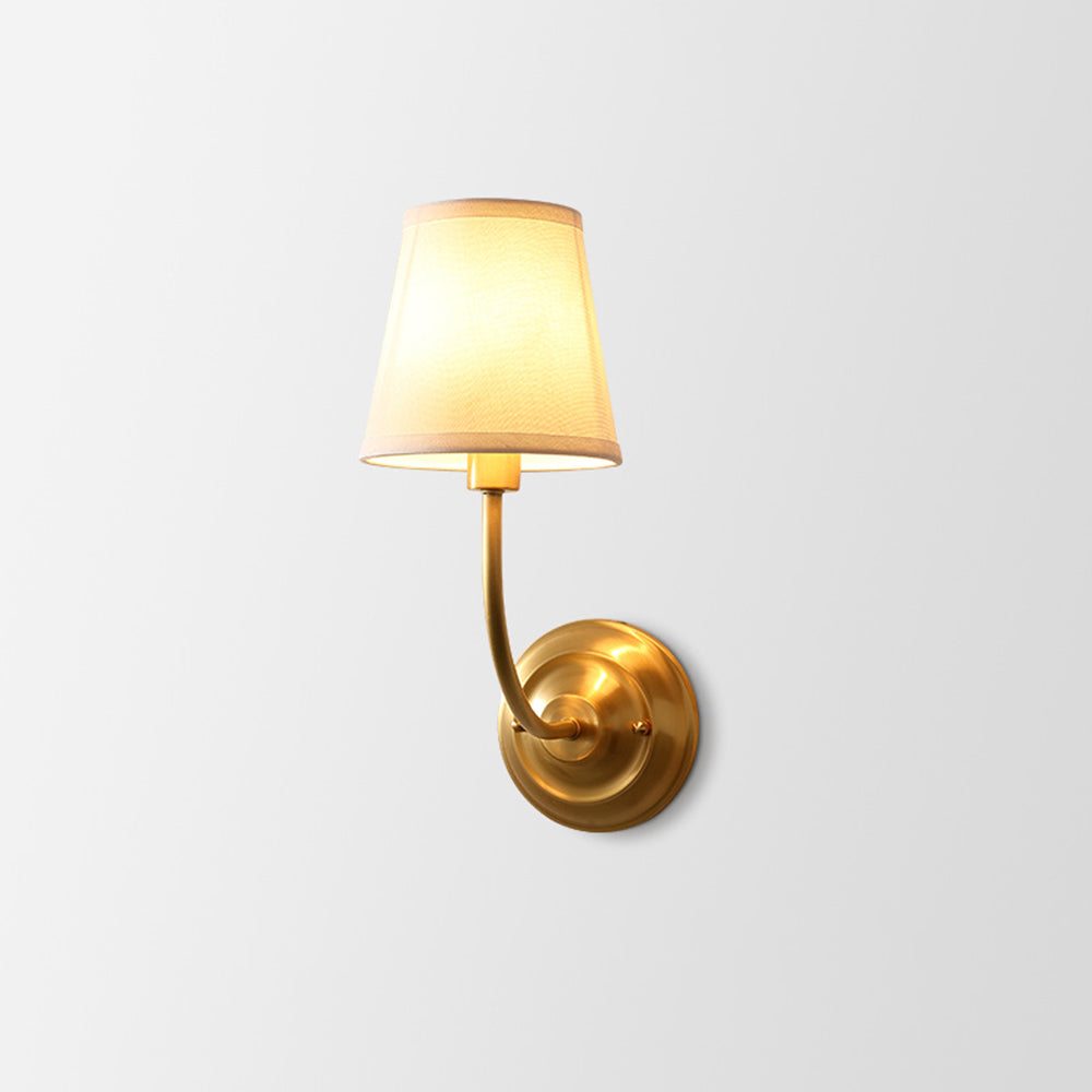 Silva Landerne Vintage Wall Sconce, 5 Styles, Metal/Fabric, Gold, Bedroom