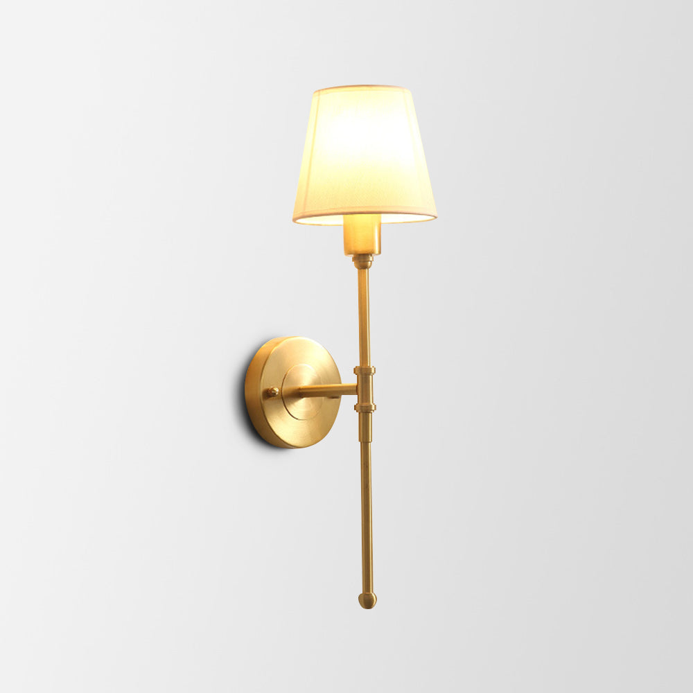 Silva Landerne Vintage Wall Sconce, 5 Styles, Metal/Fabric, Gold, Bedroom