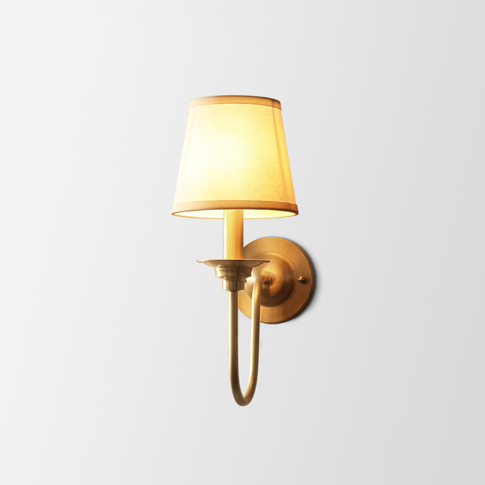 Silva Landerne Vintage Wall Sconce, 5 Styles, Metal/Fabric, Gold, Bedroom