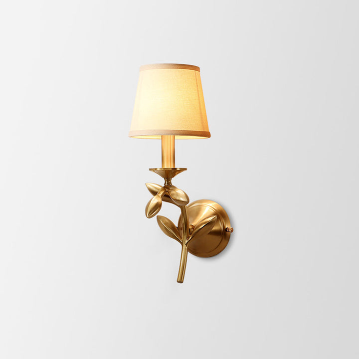Silva Landerne Vintage Wall Sconce, 5 Styles, Metal/Fabric, Gold, Bedroom